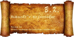 Bukszár Krisztofer névjegykártya